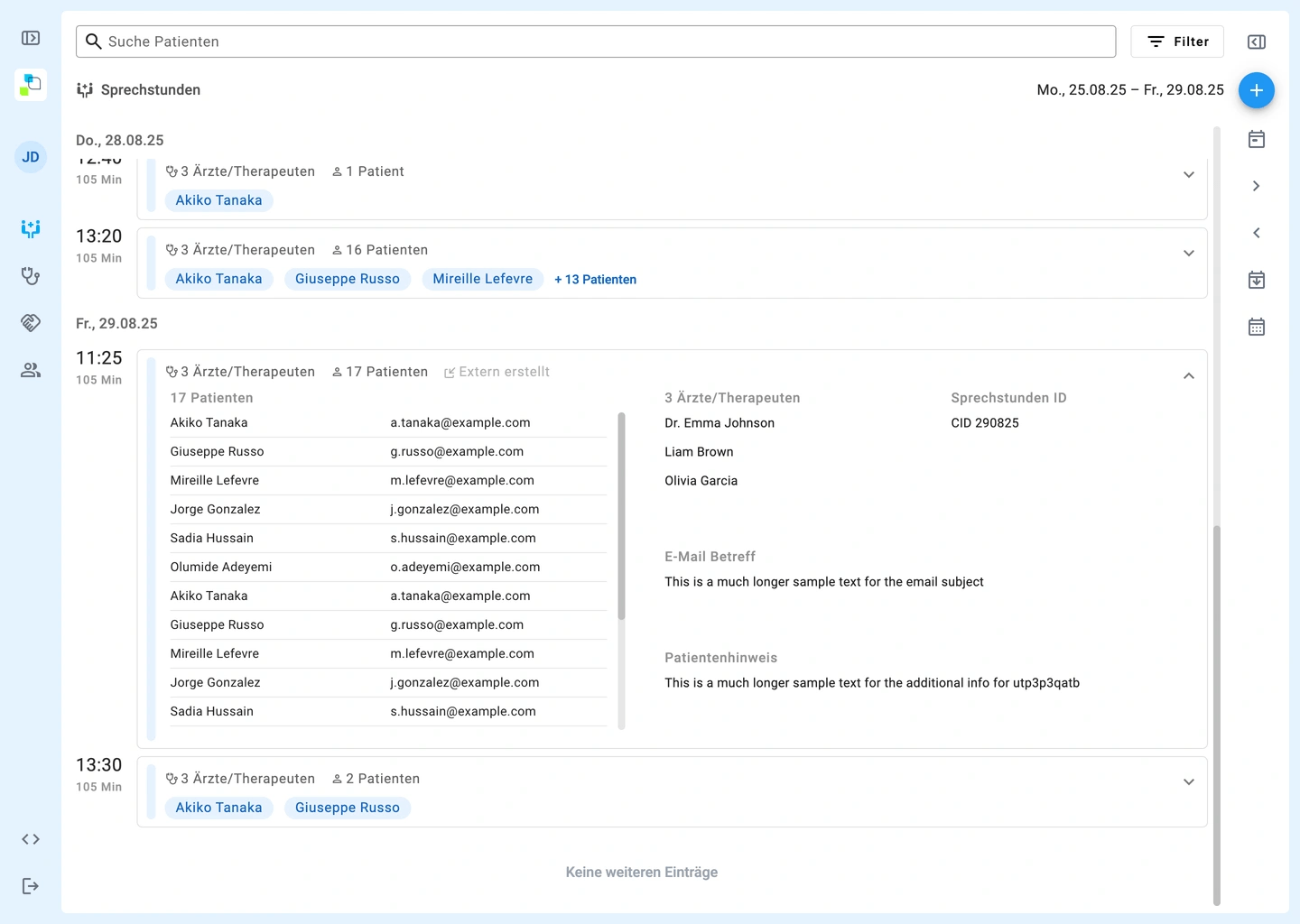 consultations info bar open